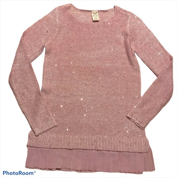 Blush Pink Sequin Blouse - Picture 1 of 5